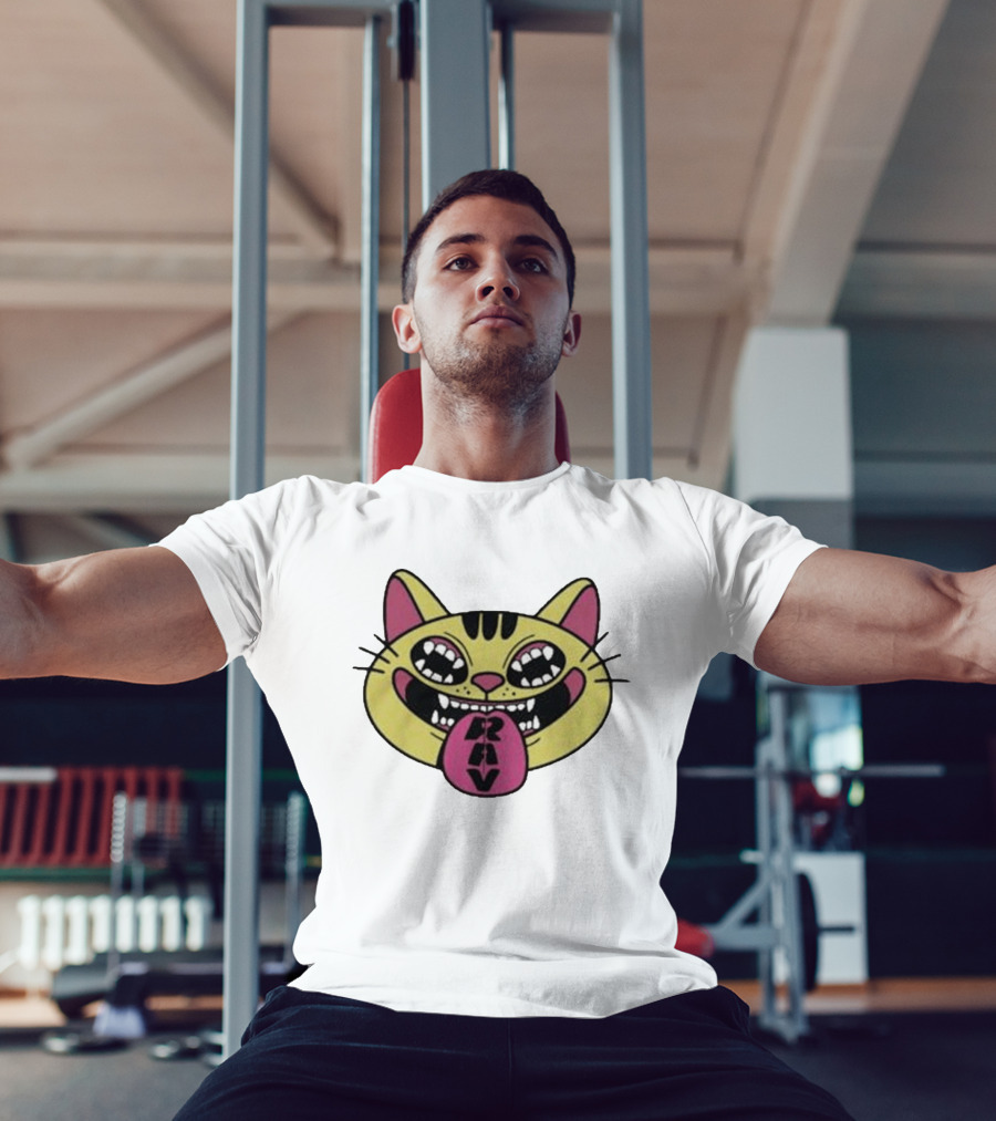Exociety Rav Cat Vestiges Wild And Funky Cat Face T-Shirt