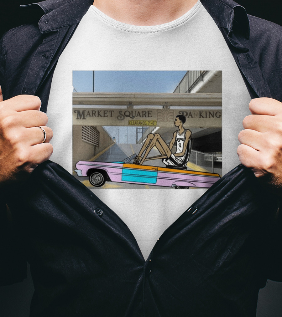 Victor Wembanyama Cruisin' Market Square Spurs 1 T-Shirt