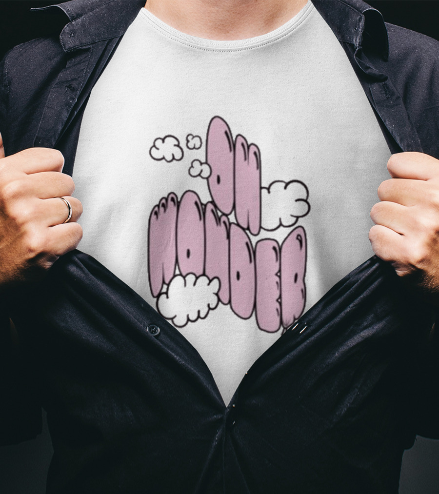 Oh Wonder Pink Balloon Text With Clouds T-Shirt