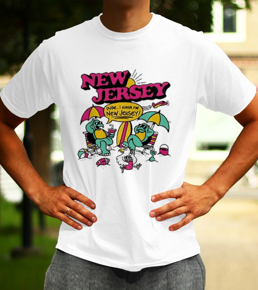 New Jersey 2026 Vibe Cartoon Relaxing Beach Chill Fun T-Shirt