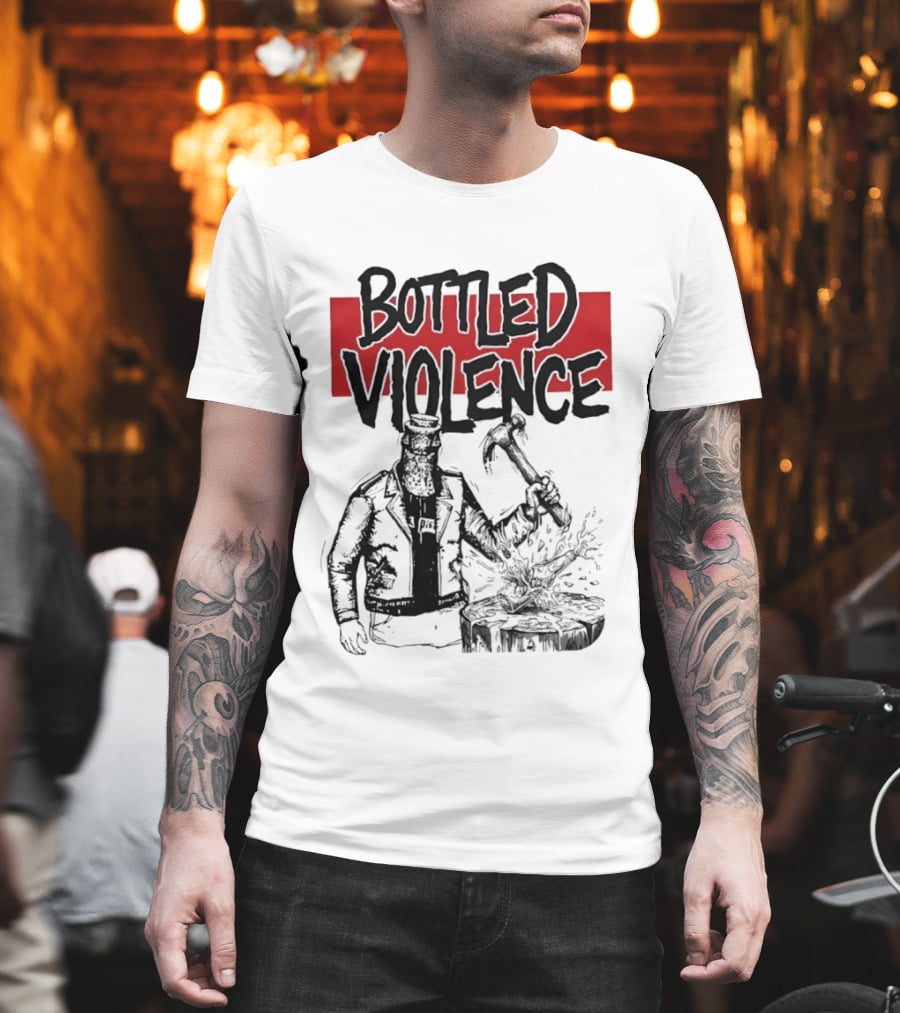 Bottled Violence Character With Hammer And Red T-Shirt