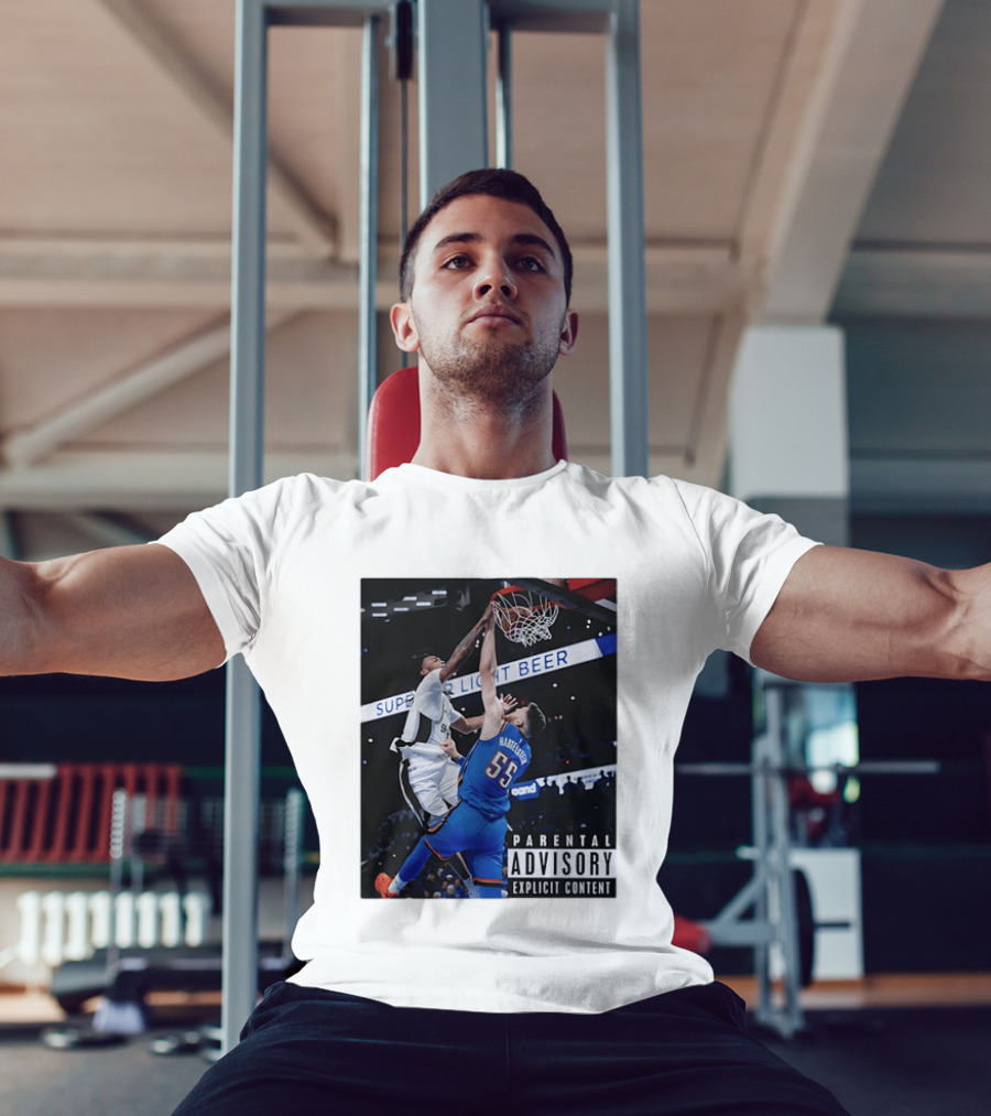 Parental Advisory Explicit Content Dunk Contest New York Knicks Mitchell Robinson Basketball Photo T-Shirt