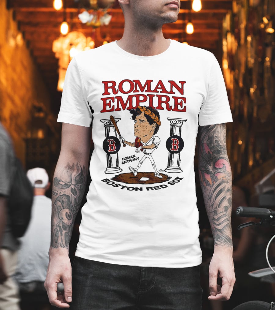 Roman Empire Boston Red Sox Roman Anthony Caricature Player T-Shirt