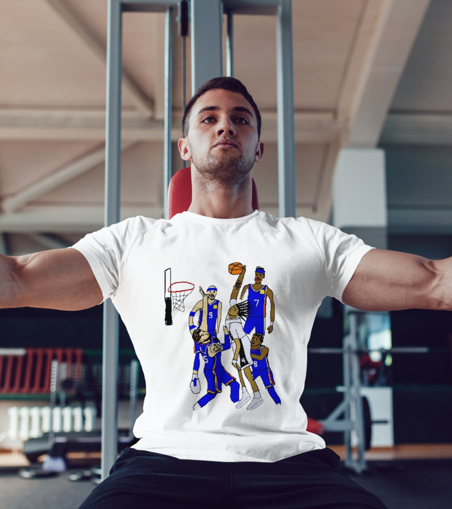 Stephon Castle Dunk Basketball Blue Team Number 4 Drawing T-Shirt