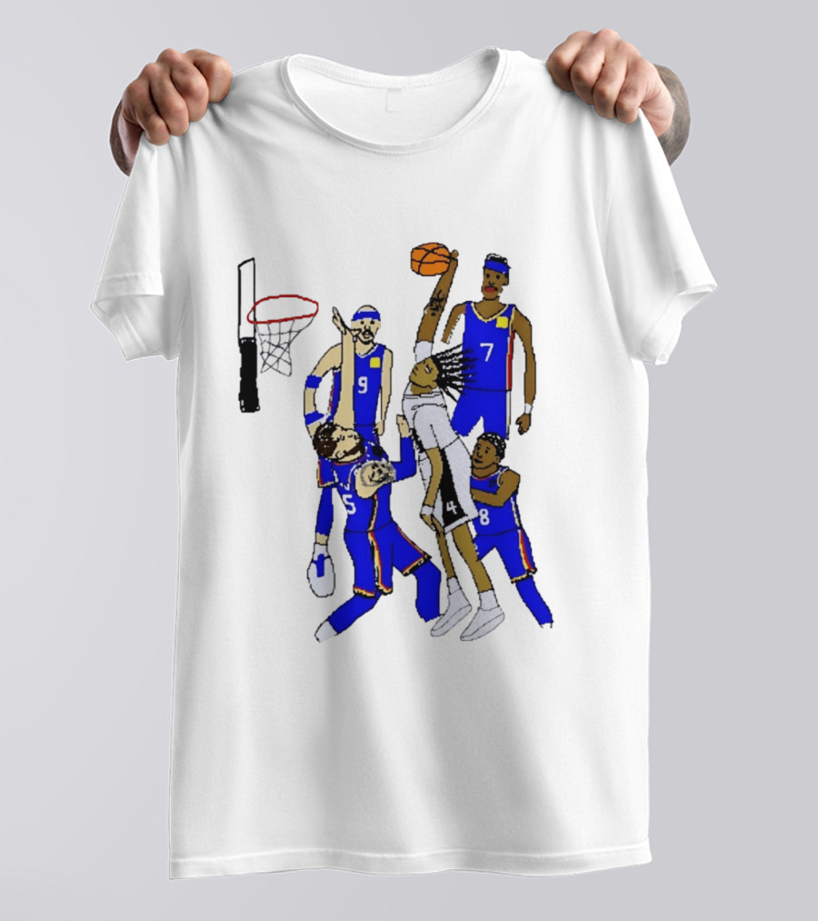 Stephon Castle Dunk Basketball Blue Team Number 4 Drawing T-Shirt