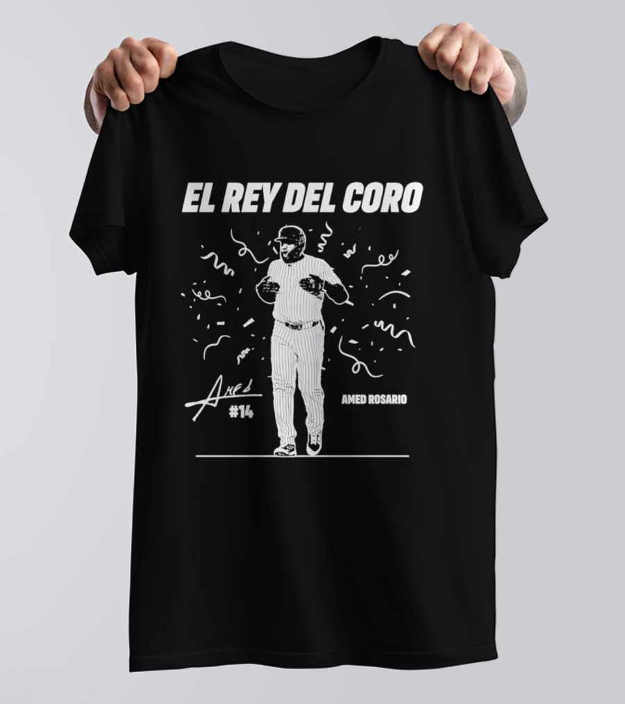 El Rey Del Coro Amed Rosario #14 Yankees Celebration T-Shirt