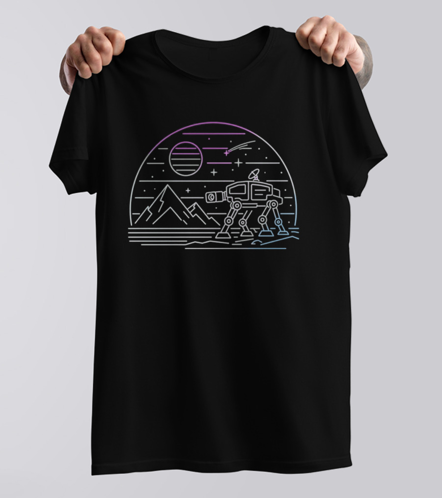 AT AT Walker Hoth Retro Sci Fi Landscape Scene T-Shirt