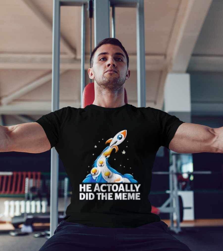 He Actoally Did The Meme Rocket Launch Planets T-Shirt