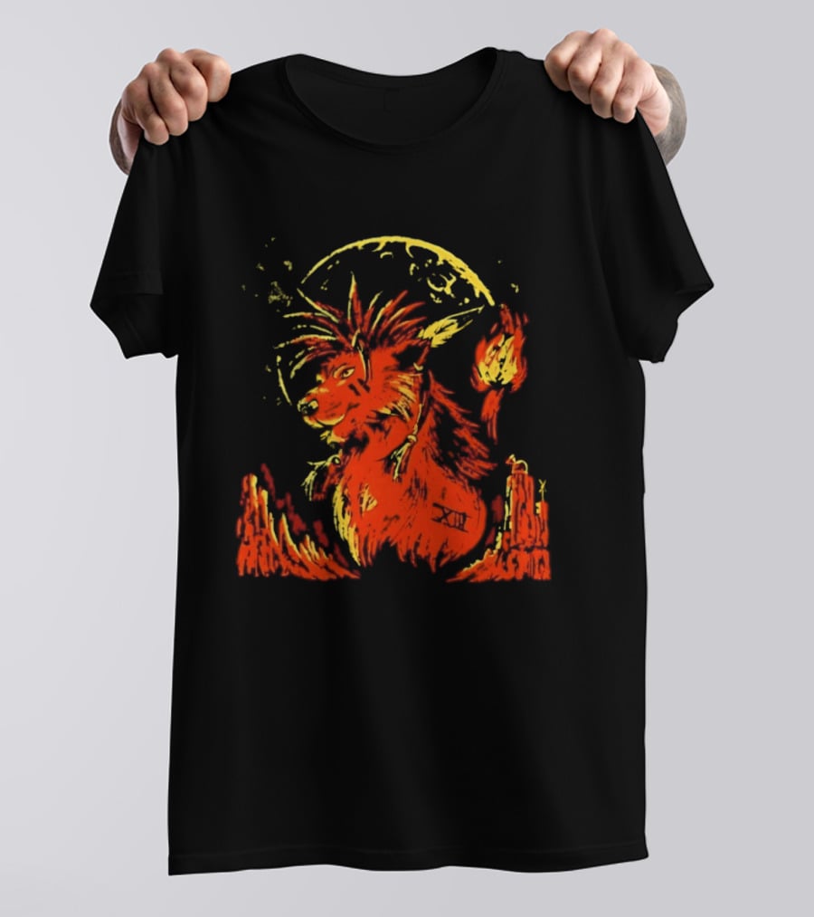 Red XIII Final Fantasy Guardian Of The Canyon Moonlit Fire Aura T-Shirt
