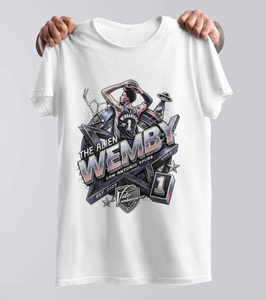 Victor Wembanyama The Alien Wemby San Antonio Spurs Basketball Player Number 1 T-Shirt