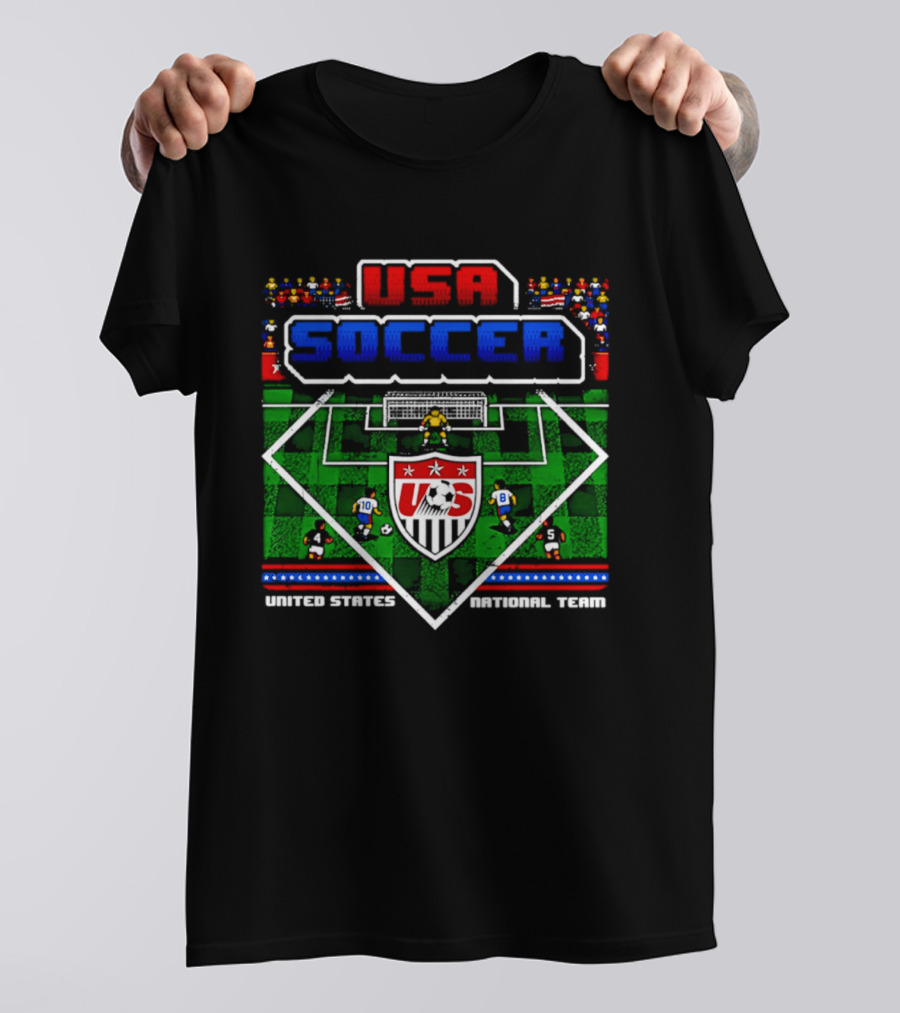 USA Soccer United States National Team 8 Bit Retro Players T-Shirt