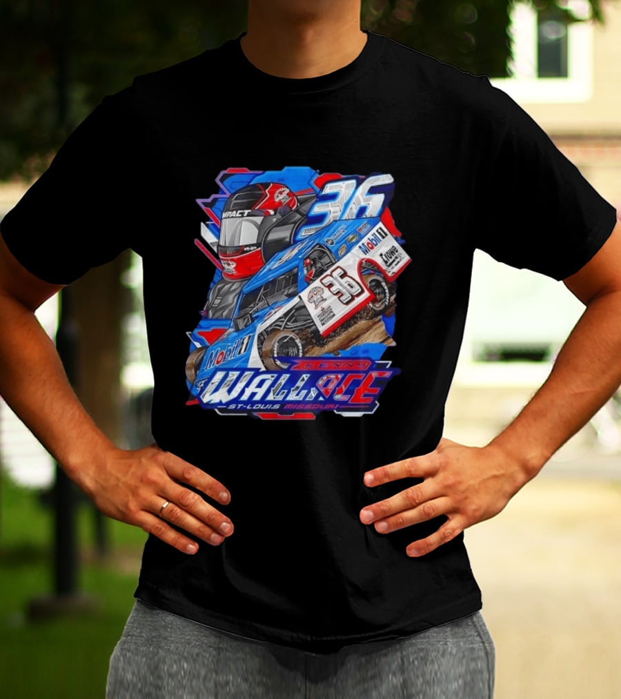 Kenny Wallace 36 Mobil 1 Racing St Louis Missouri Dirt Track T-Shirt