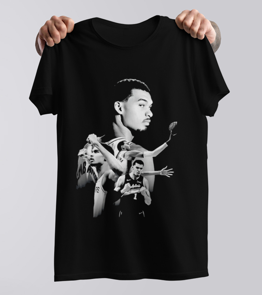 Victor Wembanyama San Antonio Spurs Player Collage 2026 Dunk Action T-Shirt