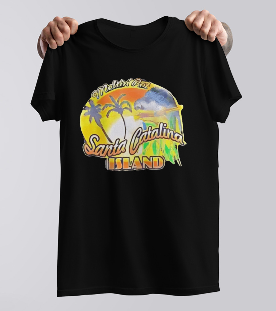 Meltin Pot Santa Catalina Island Palm Trees Ocean Sunrise T-Shirt