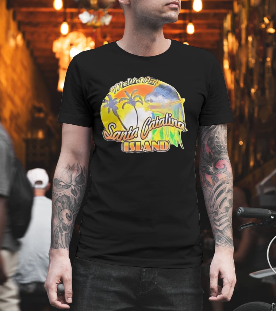 Meltin Pot Santa Catalina Island Palm Trees Ocean Sunrise T-Shirt