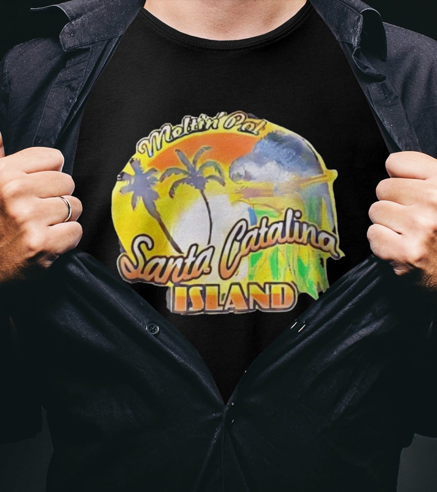 Meltin Pot Santa Catalina Island Palm Trees Ocean Sunrise T-Shirt