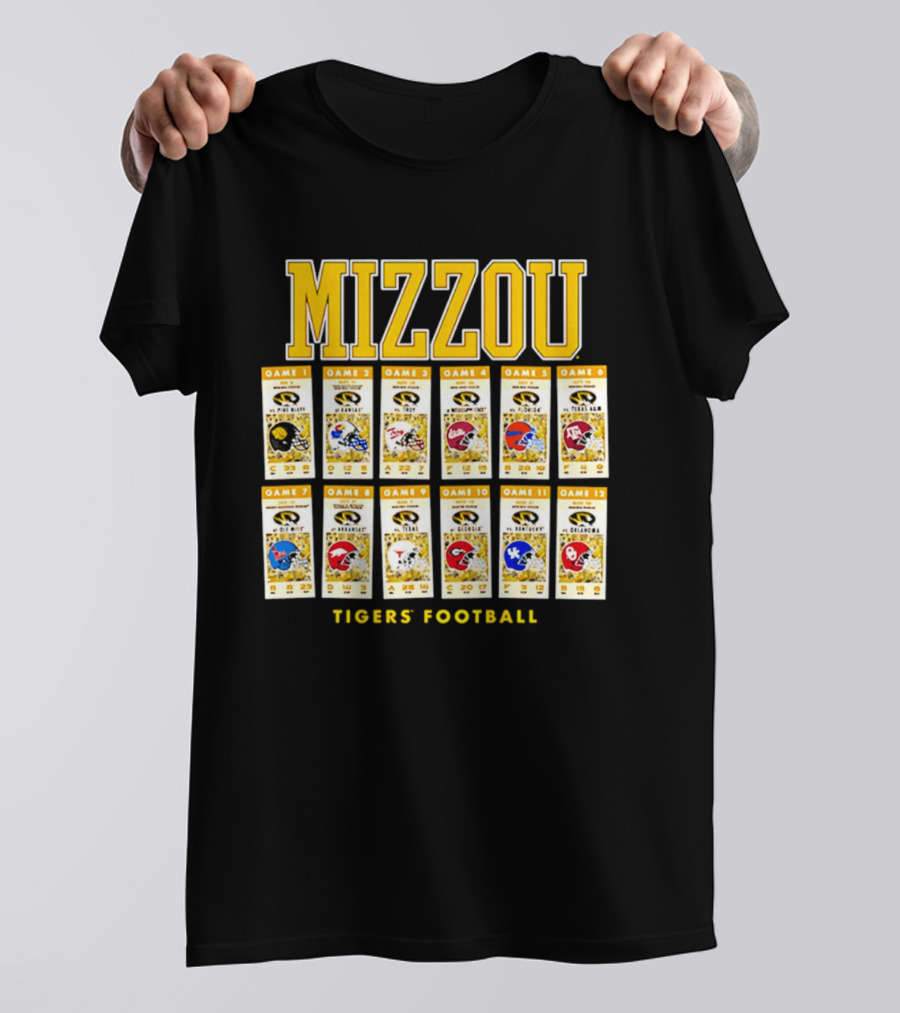 Mizzou Tigers 2026 Football Season Schedule Games T-Shirt