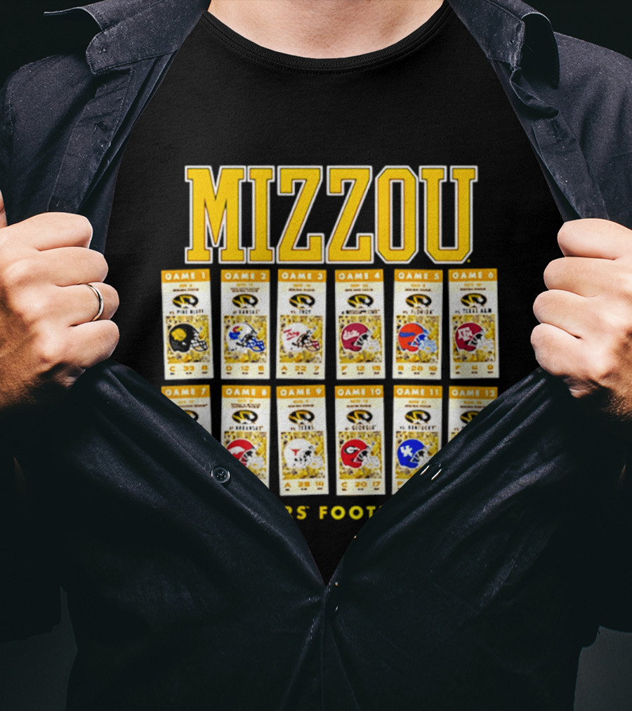 Mizzou Tigers 2026 Football Season Schedule Games T-Shirt