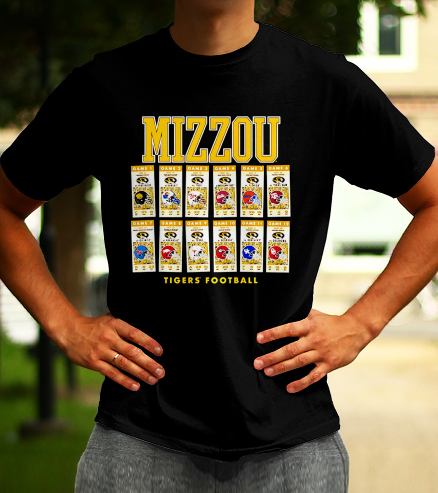 Mizzou Tigers 2026 Football Season Schedule Games T-Shirt