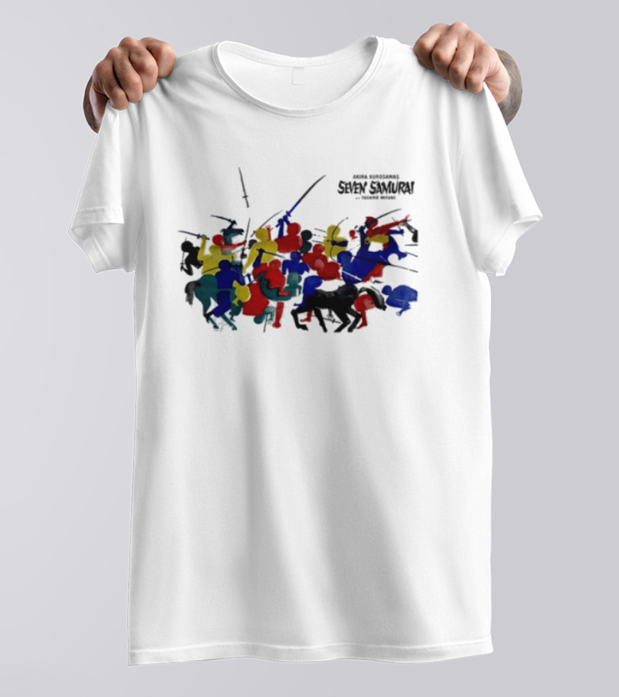 Andafterthat Akira Kurosawa Seven Samurai Painted Battle Scene T-Shirt