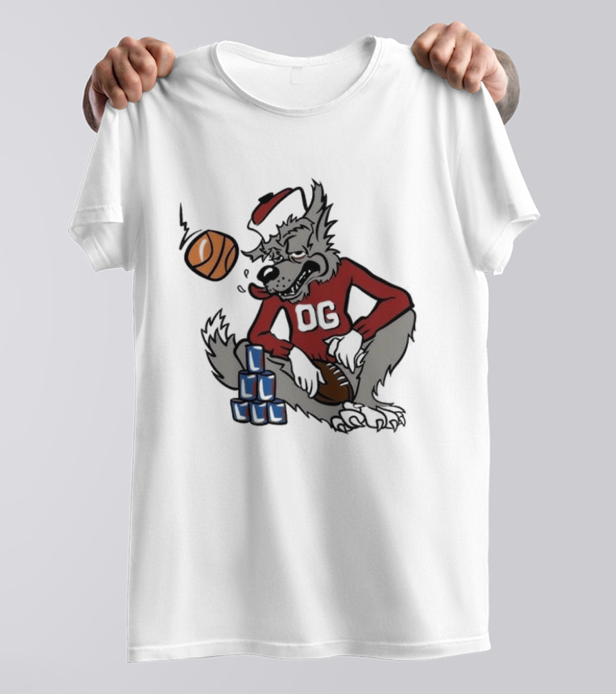 Nc State Wolfpack NCAA Game Day Tailgate Sports Basketball Wolf With Blocks T-Shirt