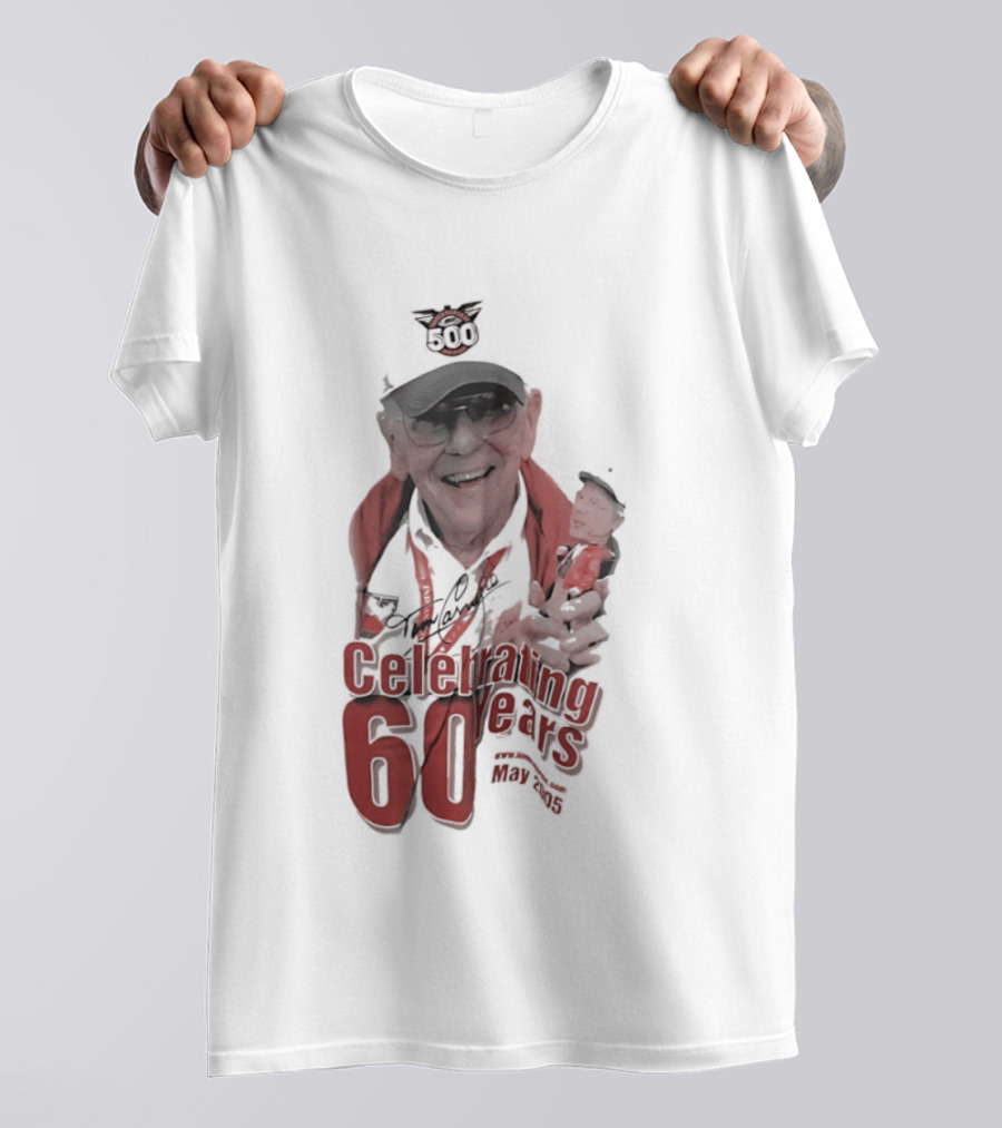 Tom Carnegie Indianapolis 500 Celebrating 60 Years Announcer Bobblehead May 2005 T-Shirt