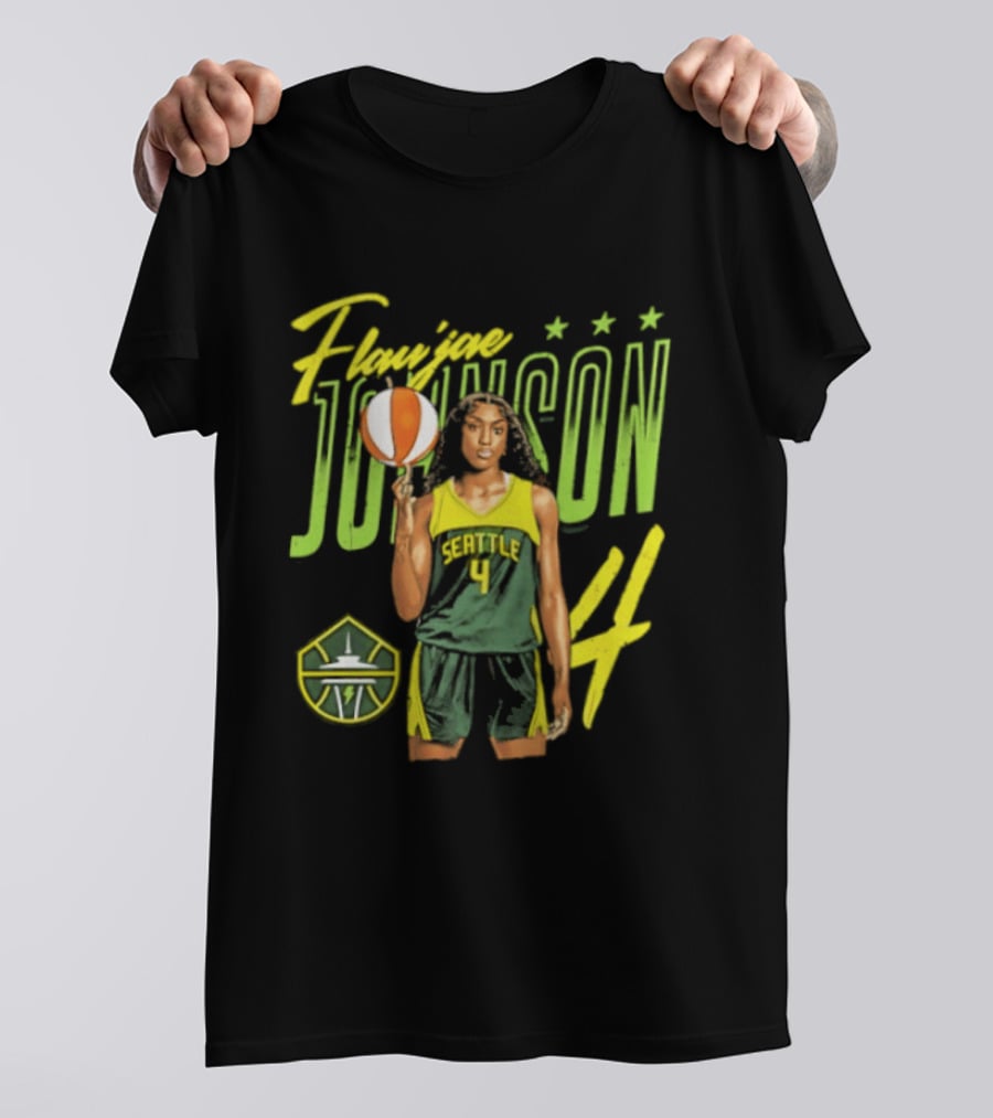 Flau'jae Johnson 4 Seattle Storm Basketball Star Pose T-Shirt