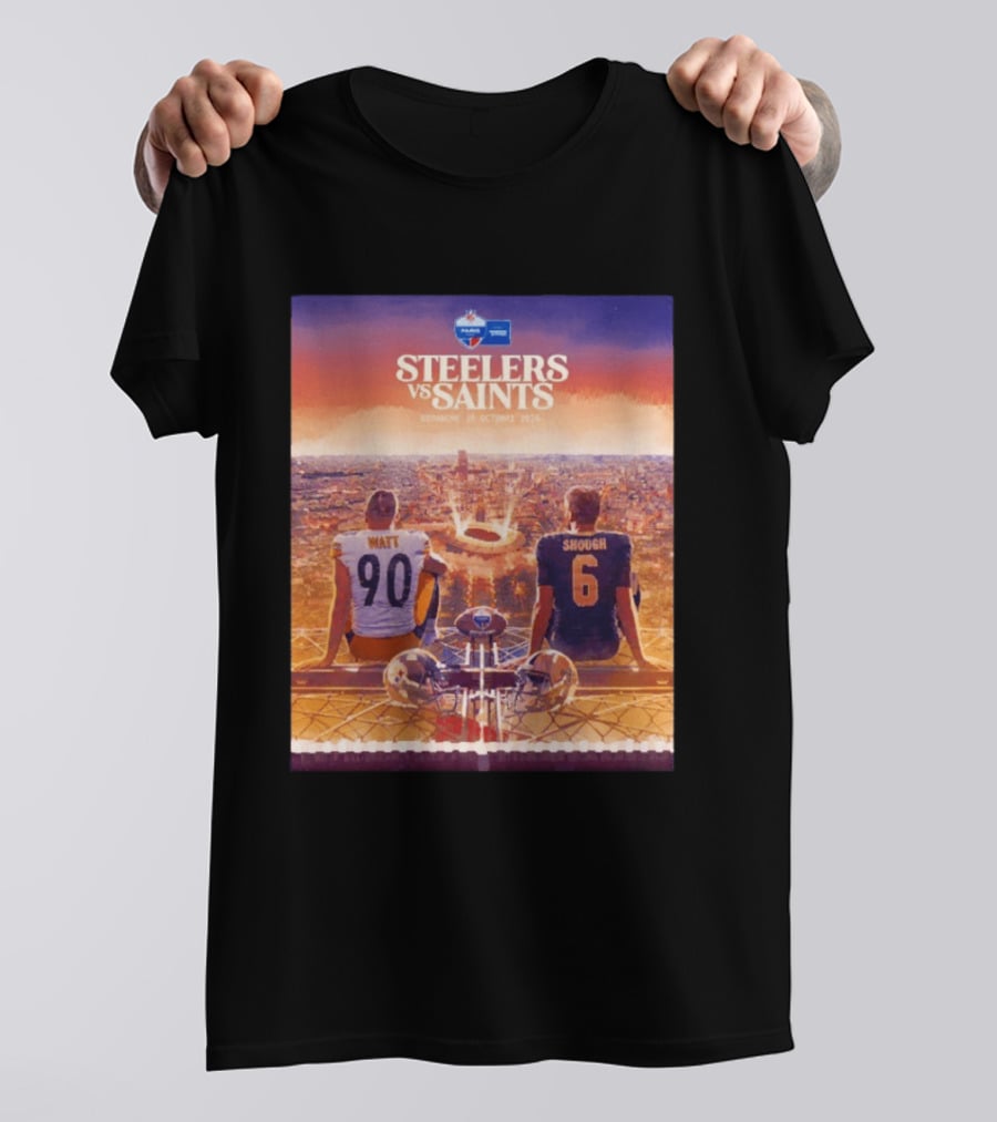 Steelers Vs Saints Paris Game Dimanche 25 Octobre 2026 Watt Shough T-Shirt