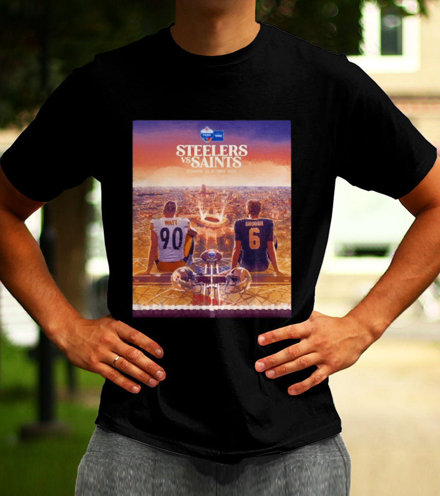 Steelers Vs Saints Paris Game Dimanche 25 Octobre 2026 Watt Shough T-Shirt