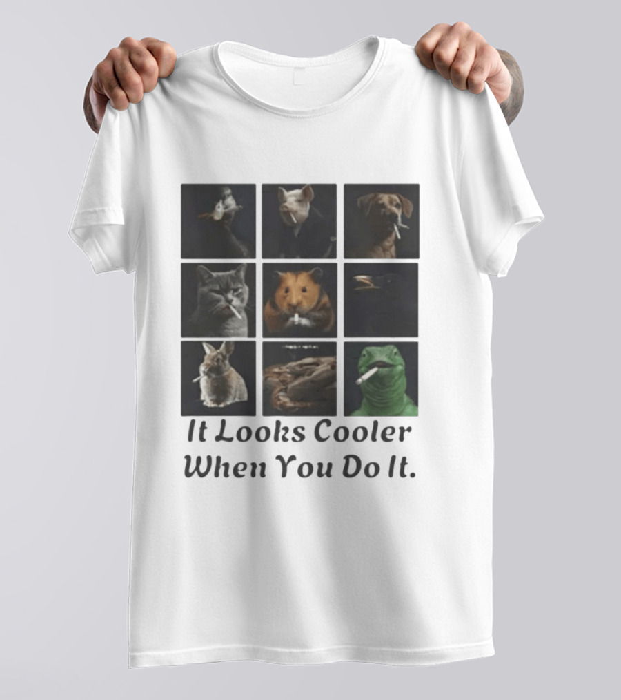 Animals Smoking It Looks Cooler When You Do It Cats Dogs Rodents Reptiles Smoking T-Shirt