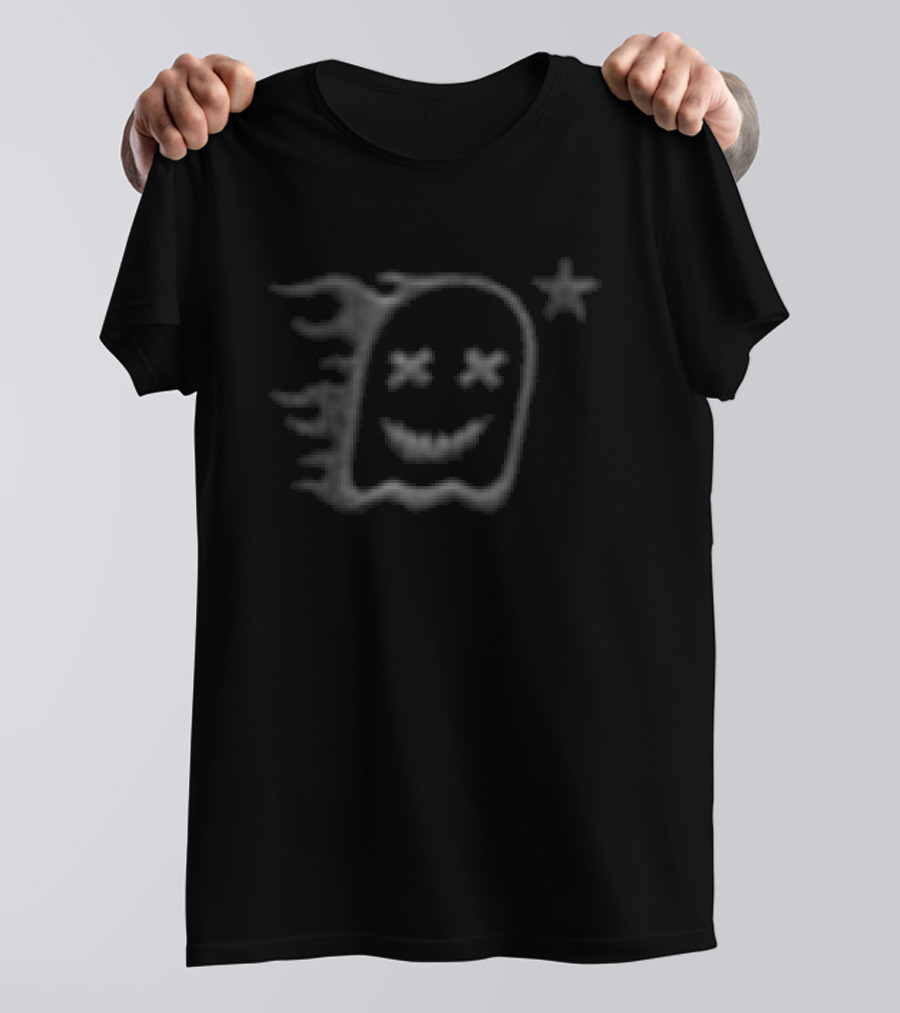 Ghost Racing Y2K Star Face With Flames T-Shirt