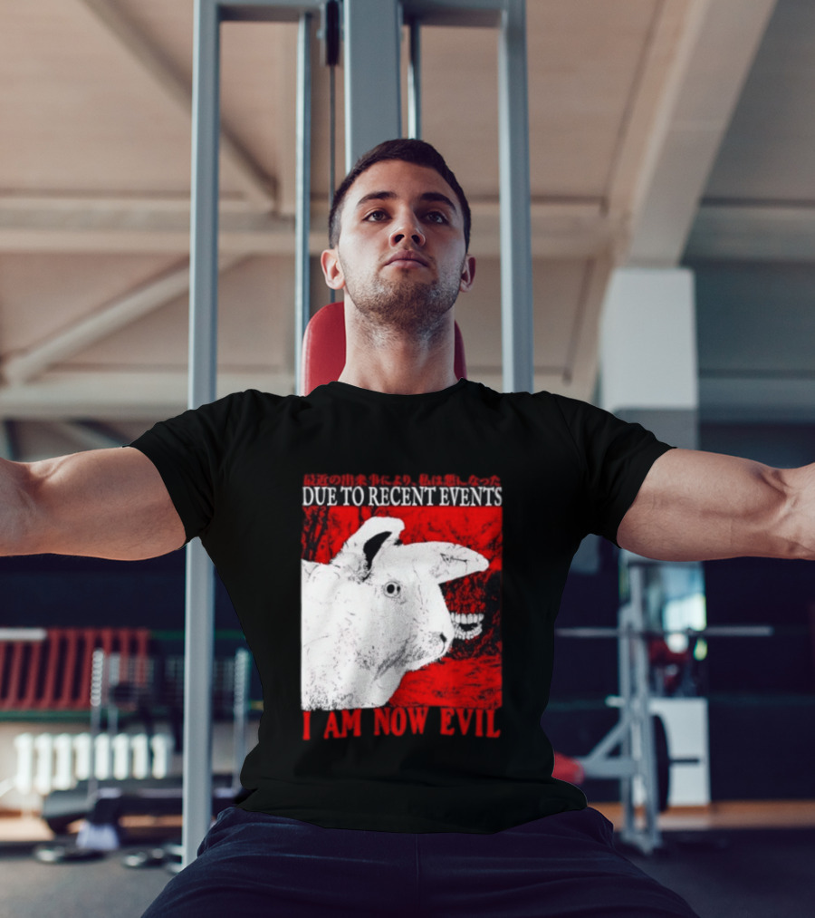 Rabbit Due To Recent Events I Am Now Evil Creepy Red T-Shirt