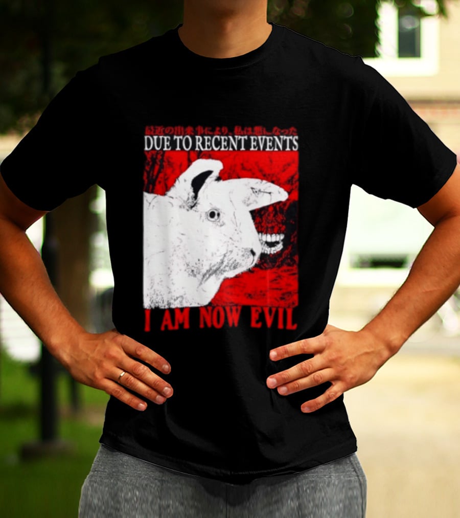 Rabbit Due To Recent Events I Am Now Evil Creepy Red T-Shirt