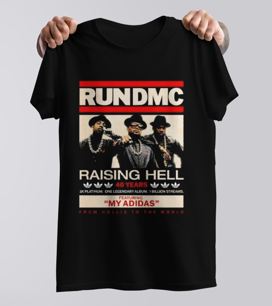 RUN DMC Raising Hell 40 Years My Adidas From Hollis To The World T-Shirt