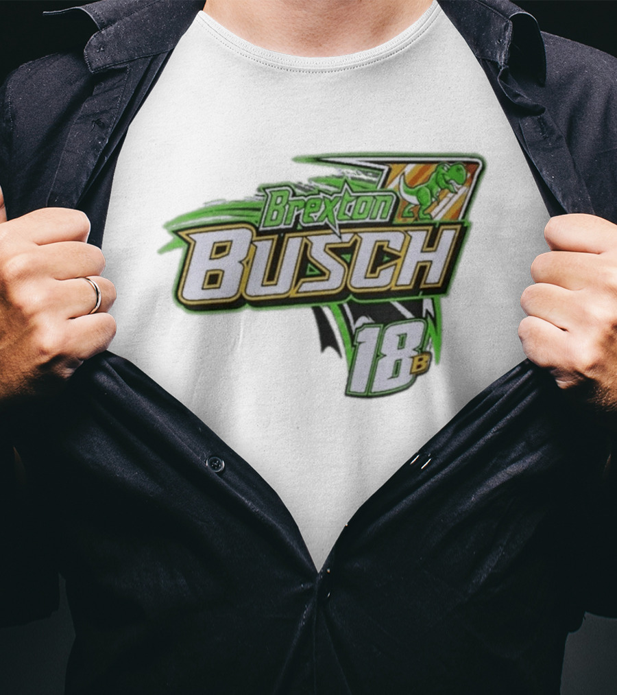Brexton Busch 18B Dinosaur Racing T-Shirt