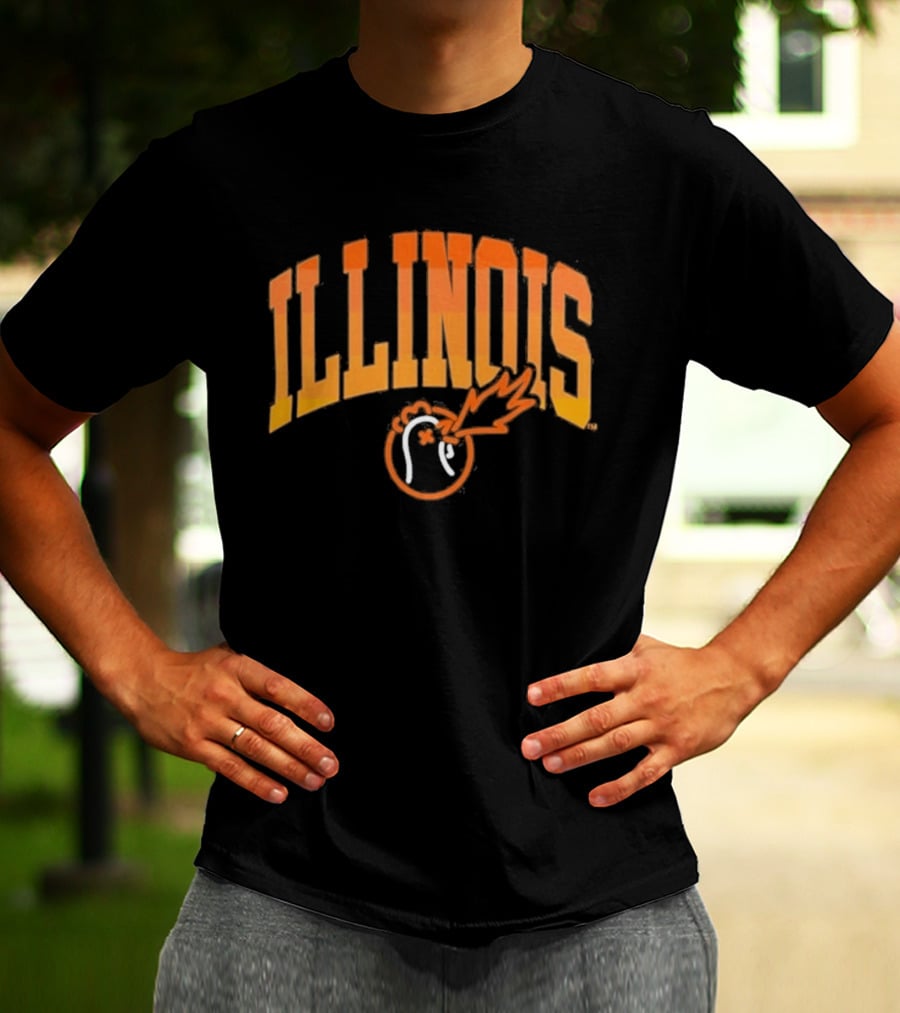 Illinois Hot Ones Heat Chart Flame Orange T-Shirt