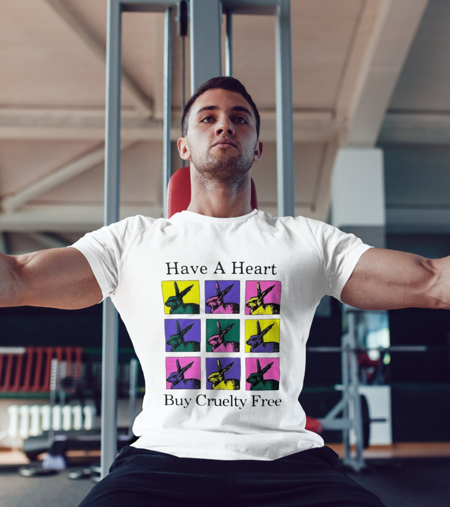Have A Heart Buy Cruelty Free Rabbits Pop Art Style Iconic Colorful Blocks T-Shirt