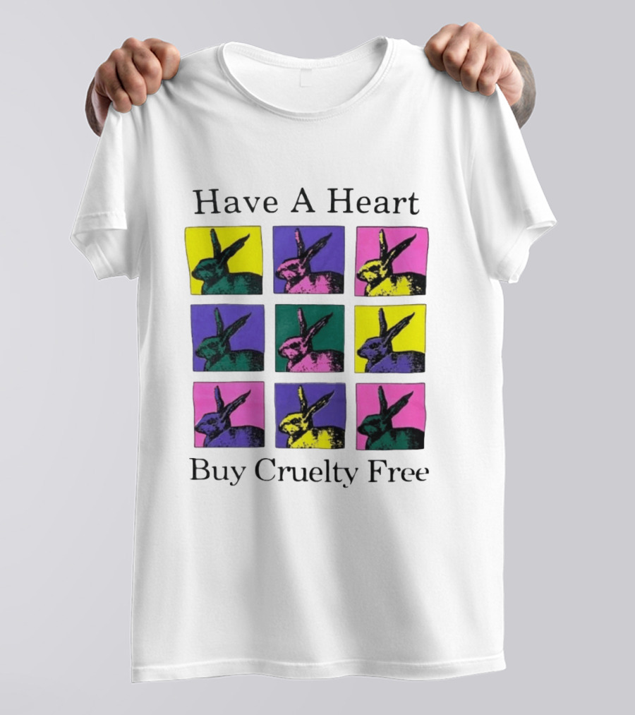 Have A Heart Buy Cruelty Free Rabbits Pop Art Style Iconic Colorful Blocks T-Shirt