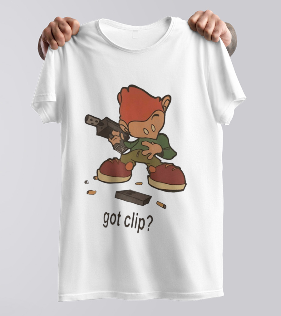 Pico Got Clip Gun Ammo Magazine Casings Retro Cartoon T-Shirt