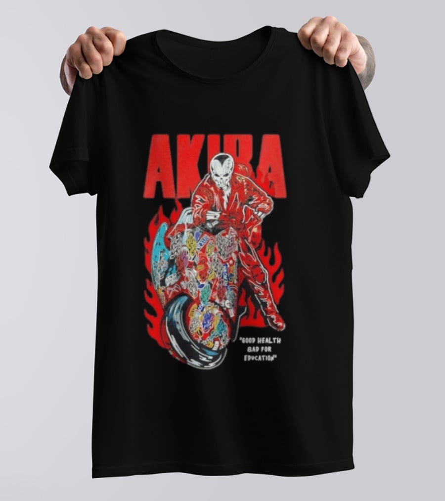 Akira Good For Health Bad For Education Iconic Motorcycle T-Shirt