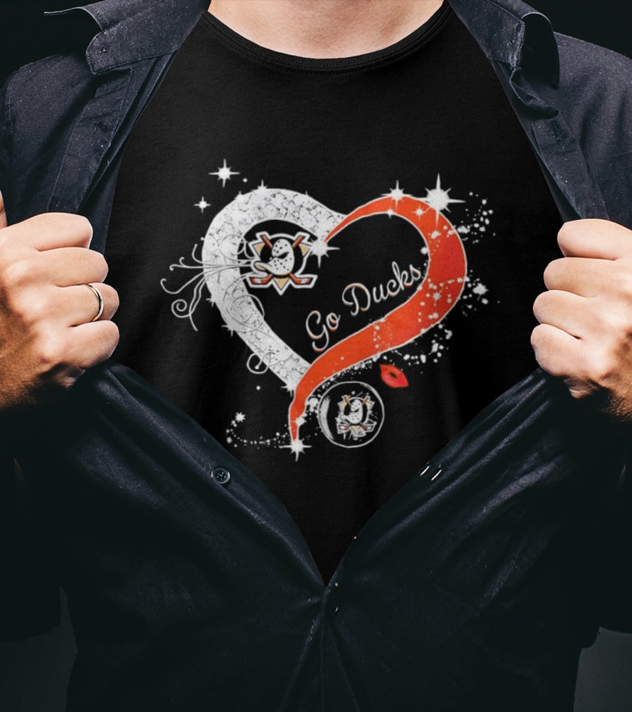 Anaheim Ducks 2026 Go Ducks Heart Motif T-Shirt