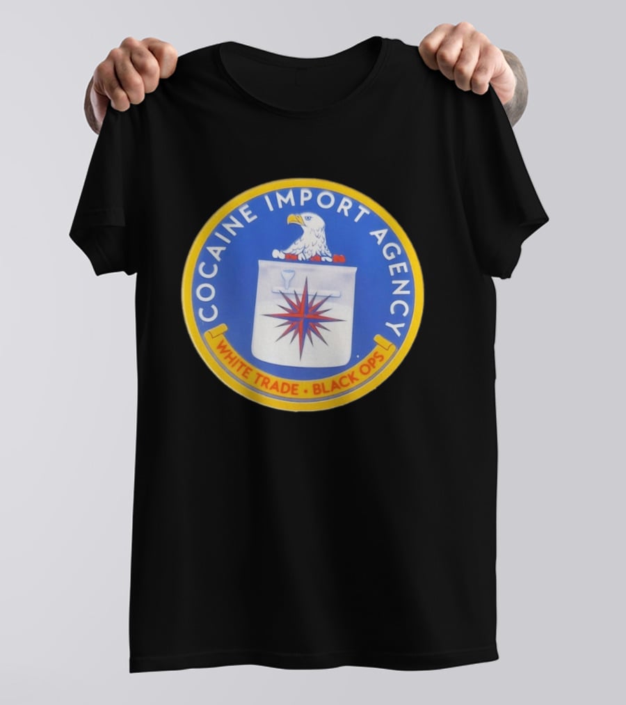 Cocaine Import Agency Eagle Emblem White Trade Black Ops T-Shirt