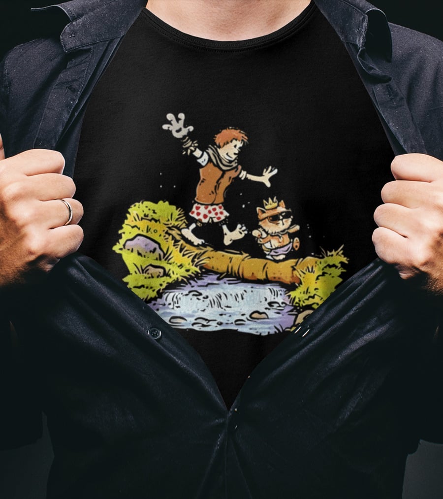 Princess Donut Calvin And Hobbes Comic Adventure Carl Crossing Log T-Shirt
