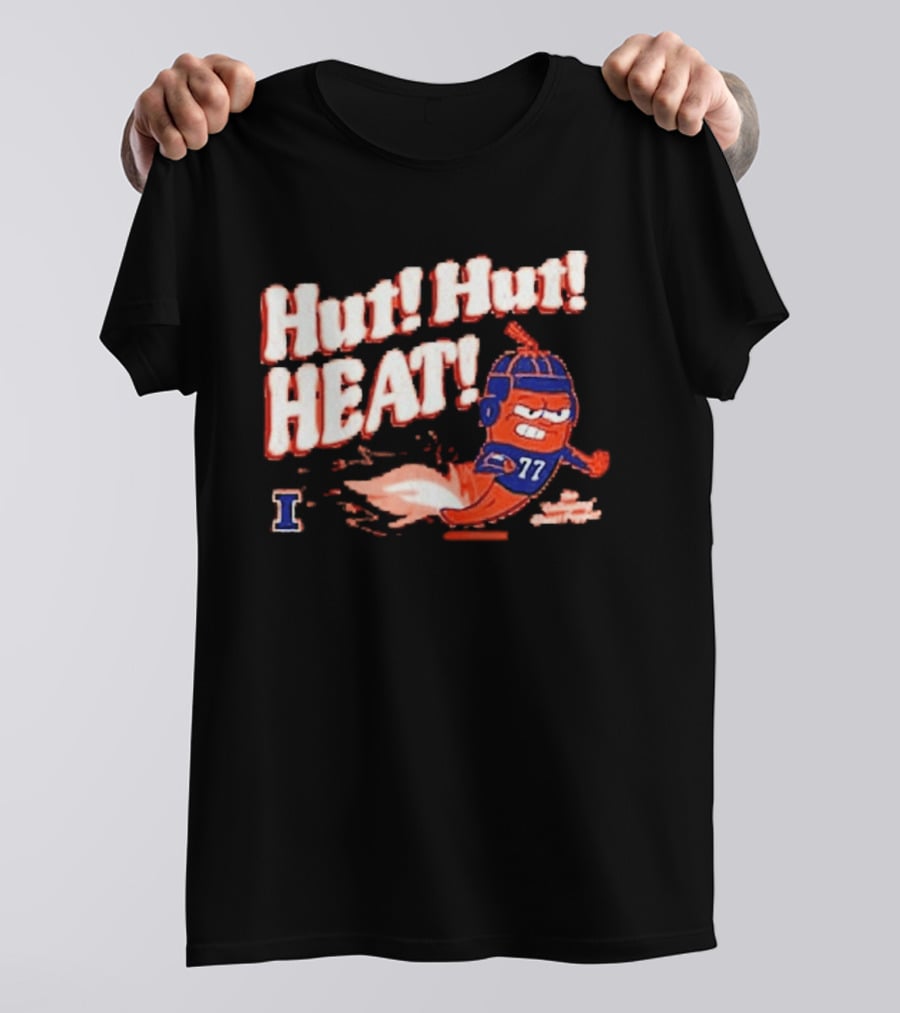 Illinois Galloping Ghost Pepper Hut Hut Heat Football 77 T-Shirt