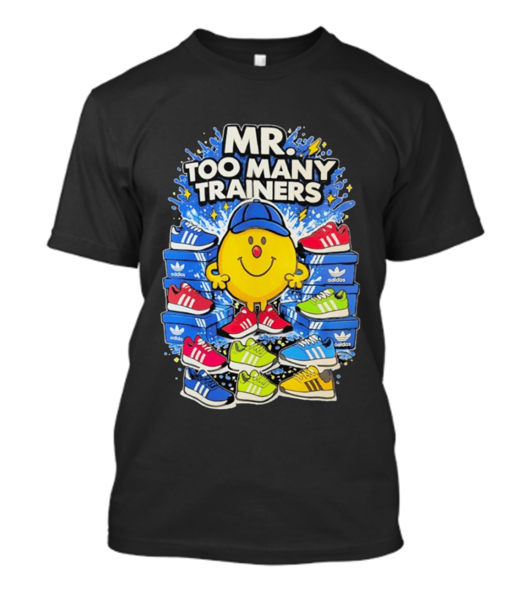 Mr Too Many Trainers Adidas Shoe Boxes Fun Sports T-Shirt