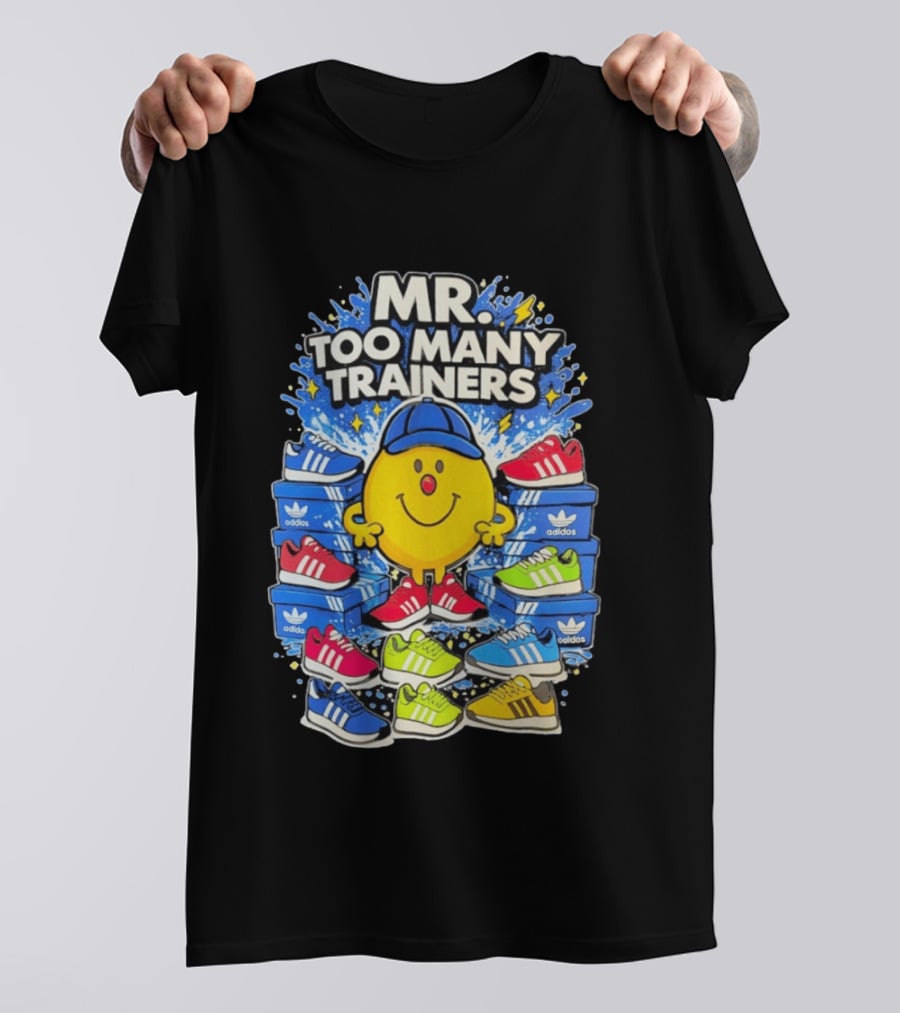 Mr Too Many Trainers Adidas Shoe Boxes Fun Sports T-Shirt