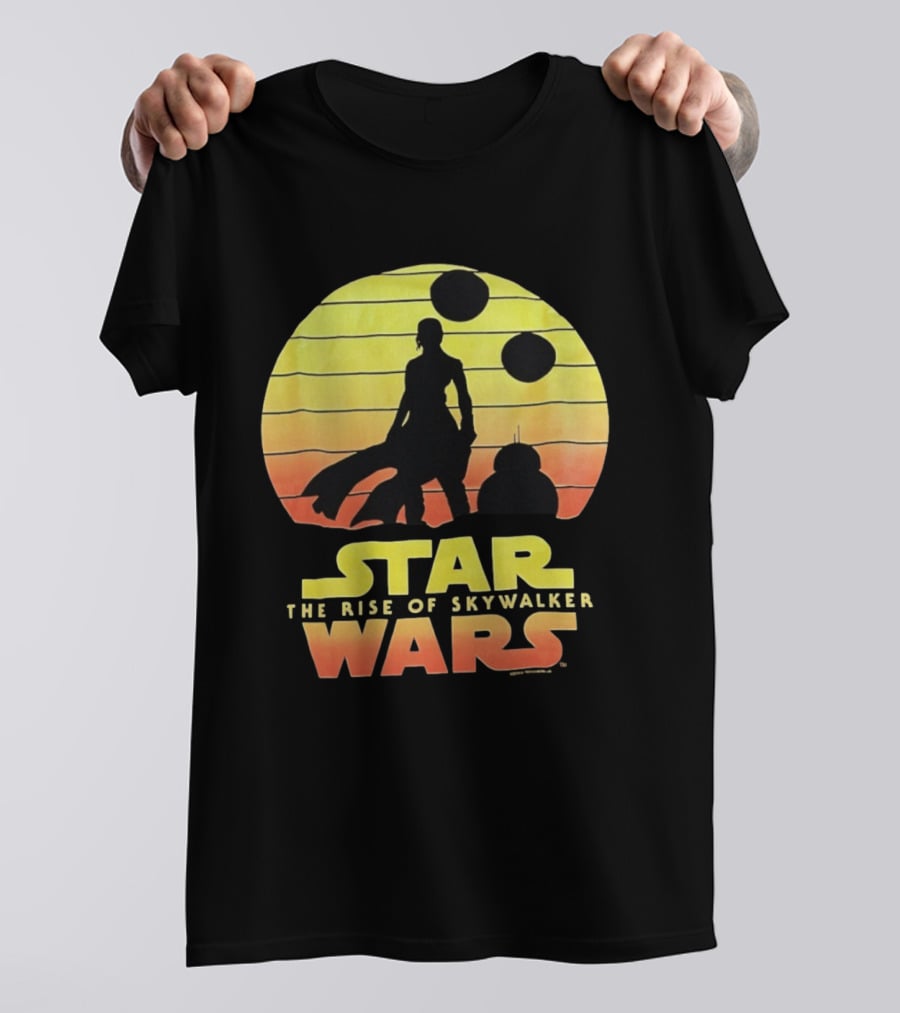 Star Wars The Rise Of Skywalker Silhouette Sunset Scene T-Shirt