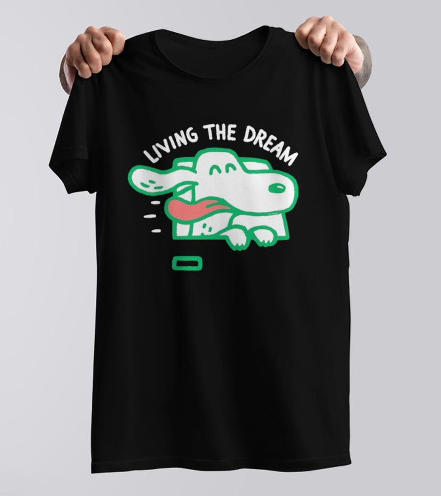 Living The Dream Dog Joyfully Enjoying Car Ride With Head Out The Window T-Shirt