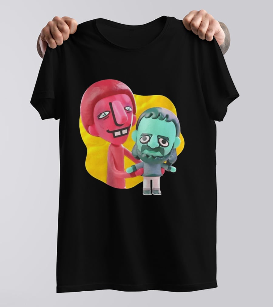 The Best Buds Colorful Character Figures Hugging Playful T-Shirt