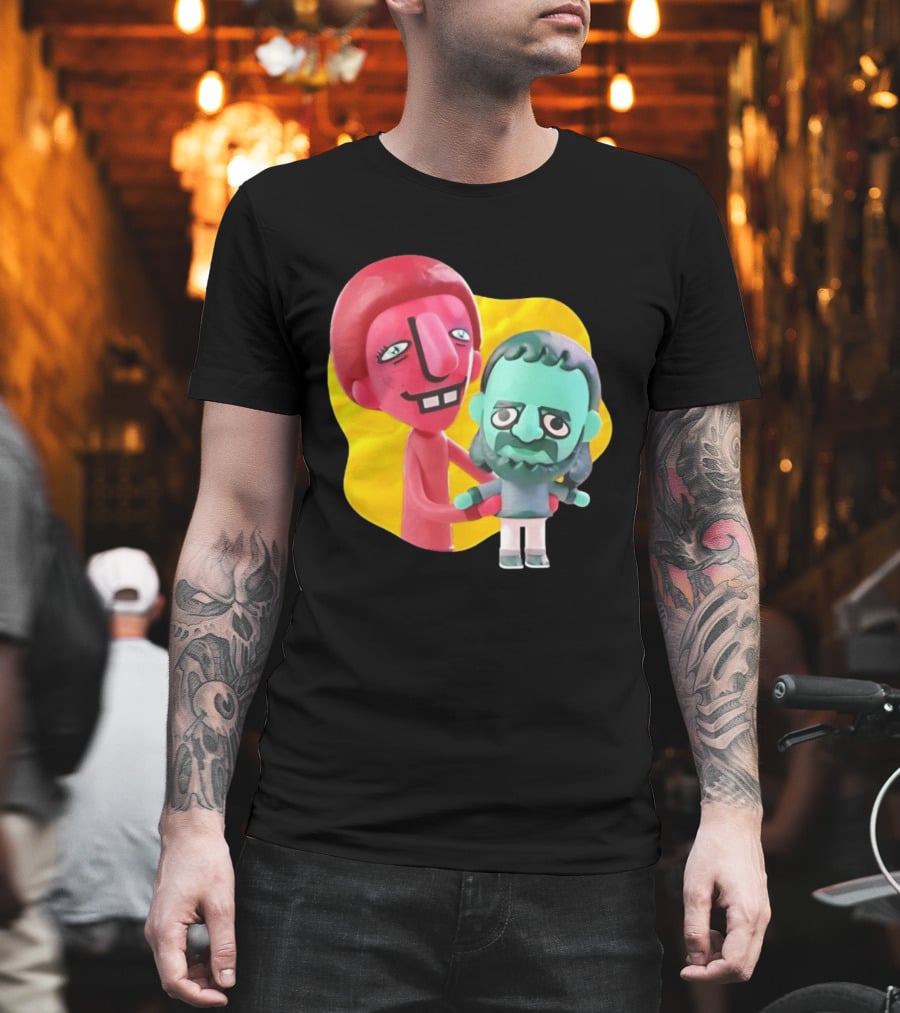 The Best Buds Colorful Character Figures Hugging Playful T-Shirt